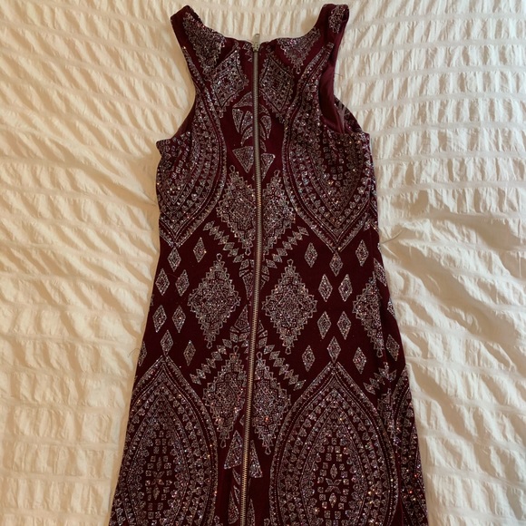Sparkly Maroon Mini Dress - Picture 4 of 6